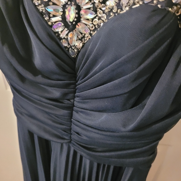 B.Darlin Navy Blue strapless sequined top evening dress size 10 - Picture 6 of 6